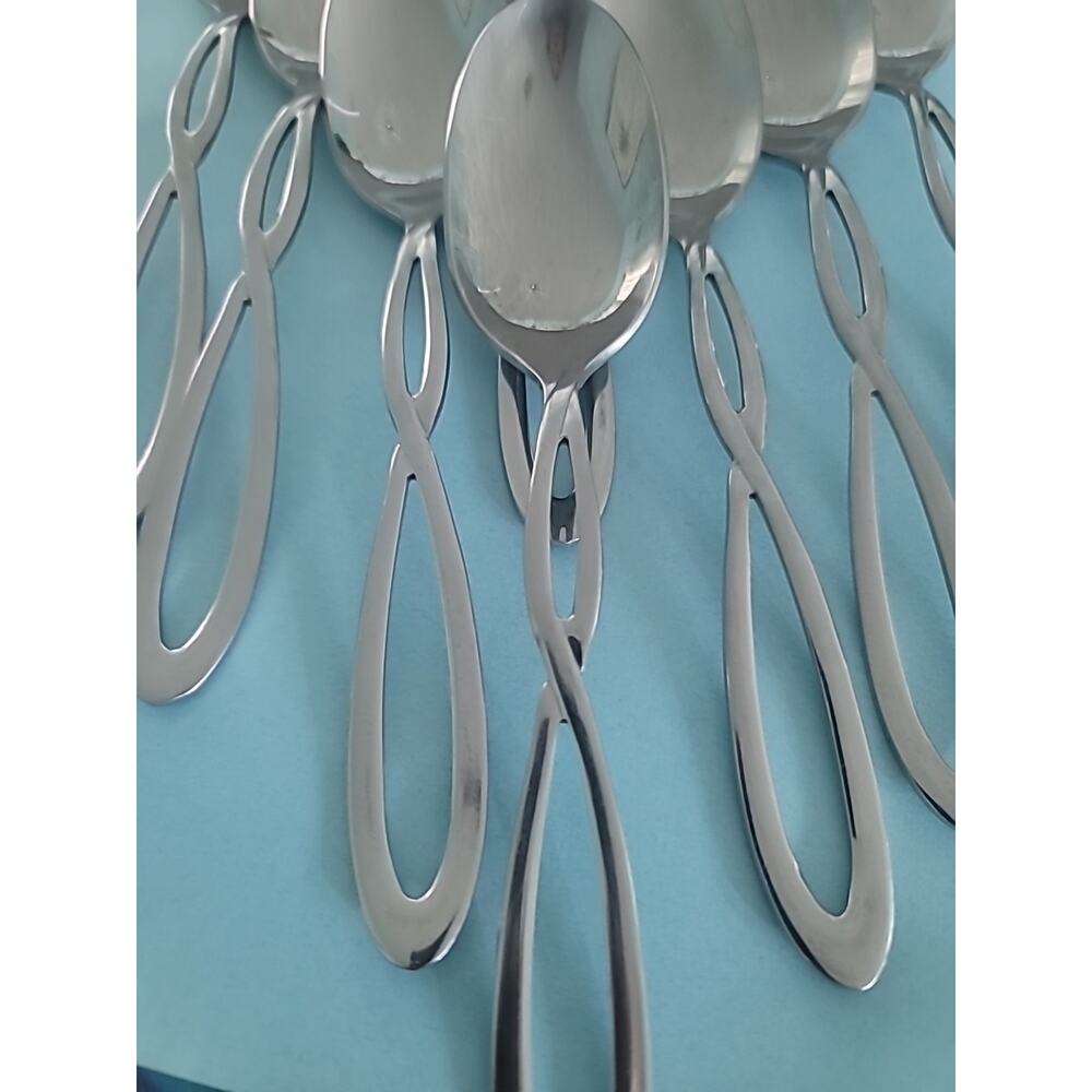 Cambridge Stainless Allusion Infinity 7 3/4" Soup Spoons Set of 8 18/8 Korea